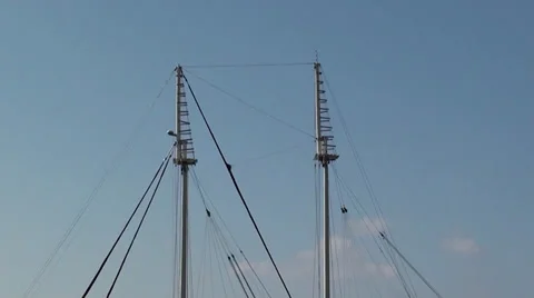Masts against the blue sky 3 Stock Footage 36188973