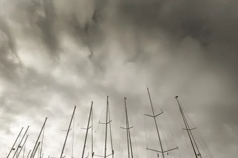 Masts against winter skies Stock Photos