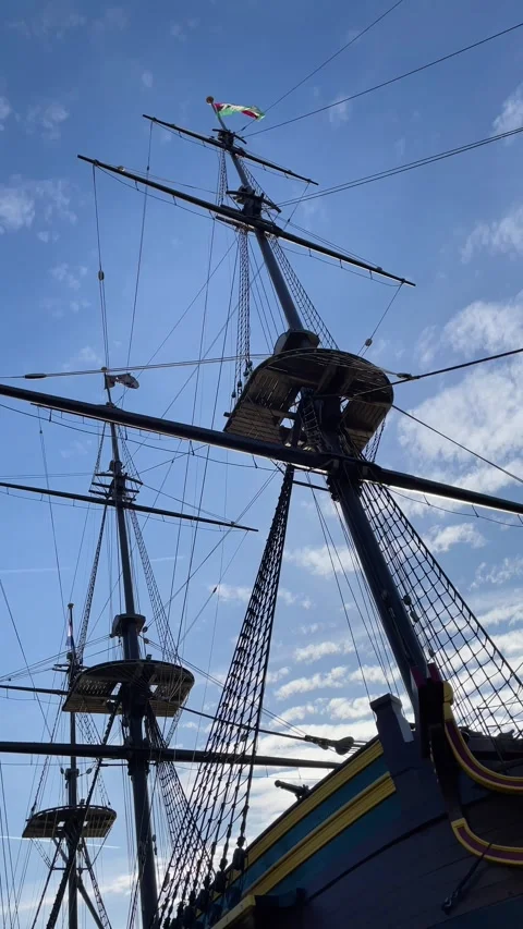 The masts of Dutch old ships Video stock 270323034