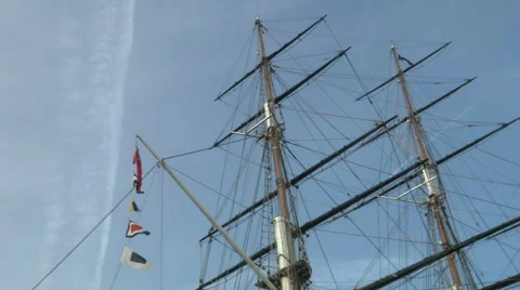 Masts of old ship Video stock 68458794