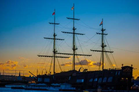 Masts of an old ship Stock Photos