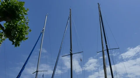 Masts on a sailboat Stock Footage 90563845