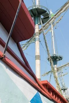 The masts of a sailboat. Stock Photos