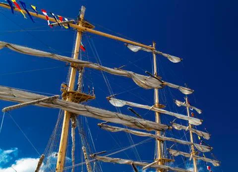 Masts of sailing ship Stock Photos