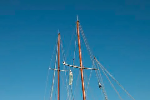 Masts of sailing yachts Stock Photos