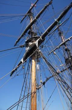 Masts, sails and rigging Stock Photos