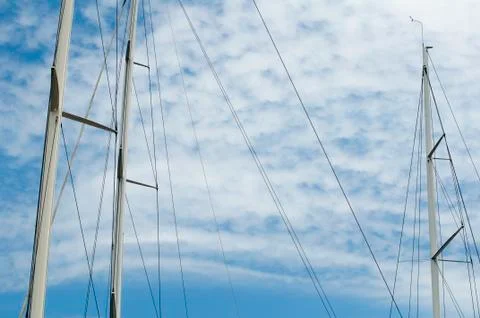 Masts of yachts Stock Photos