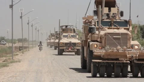 MAT-V(MRAP) Mine Resistant Vehicles (HD)c Stock Footage 7731327