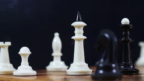 Mat white king on a chessboard Stock Footage 77279297