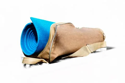 Mat for yoga isolate on a white background Stock Photos