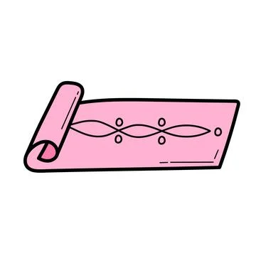 Mat for yoga. Simple vector icon in doodle style isolated on white background Stock Illustration