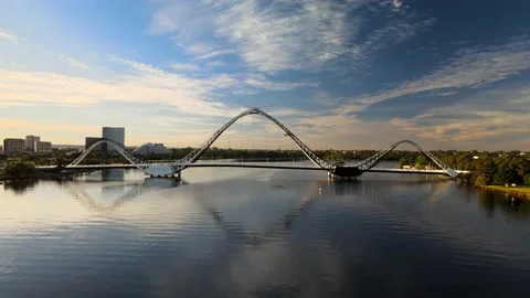 Matagarup Bridge, Swan River Perth Stock Footage 150769306