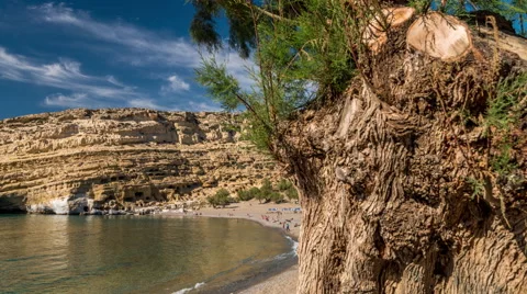 Matala Beach Stock Footage 52302938