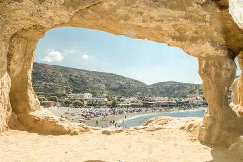 Matala beach Stock Photos