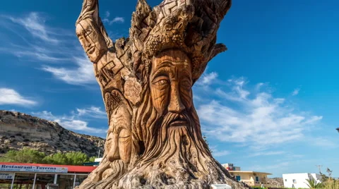 Matala Tree Sculpture Stock Footage 52303062