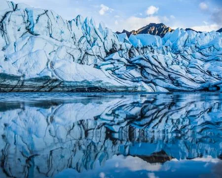 Matanuska Icefall Reflection Stock Photos