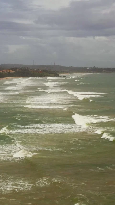 Matara beach in Sri Lanka view from above. Stock Footage 252185750