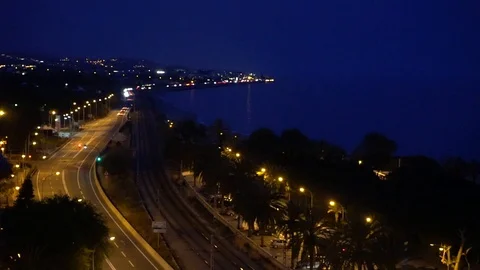 Mataro at night, Barcelona. Timelapse Stock Footage 108060727