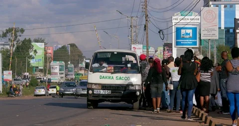 MATATU MINI BUS STOP NAIROBI KENYA AFRIC... | Stock Video | Pond5