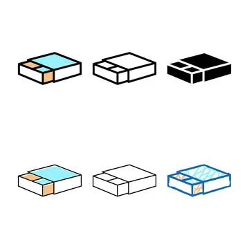 Match box color icon vector types イラスト素材