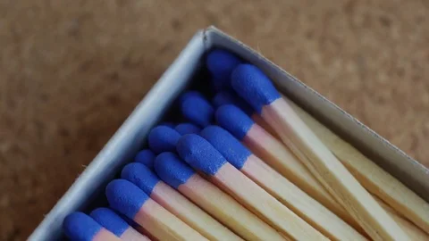 Match box rotating, close up video Stock Footage