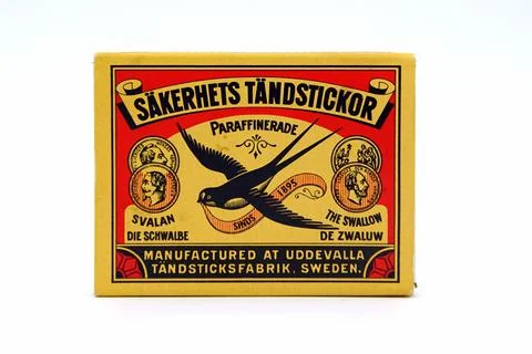 Match box of Swallow matches Foto stock