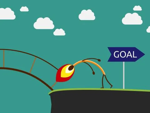 Match burning bridge Stock Illustration