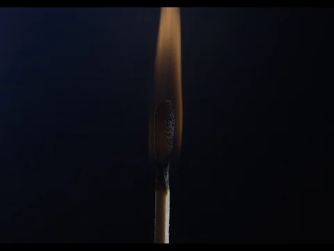 Match burning, close-up, slow motion, Burning fire phase 2 Stock Footage 74330274