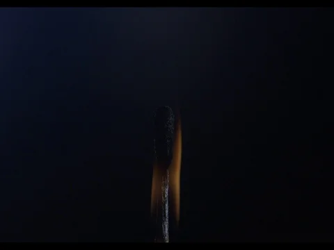 Match burning, close-up, slow motion, Burning fire phase 3 Stock Footage 74331203