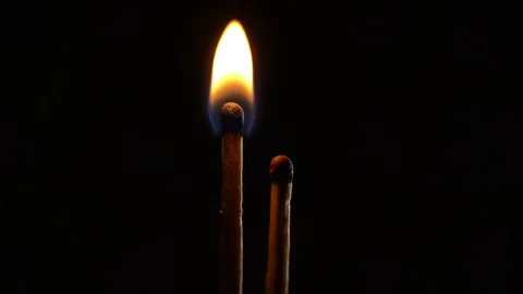 Match burning in the dark Stock Footage 117864653