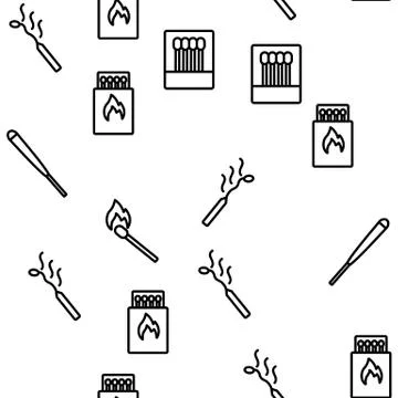 Match Burning Fire Vector Seamless Pattern Stockillustratie
