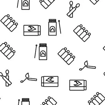 Match Burning Fire Vector Seamless Pattern Stockillustratie