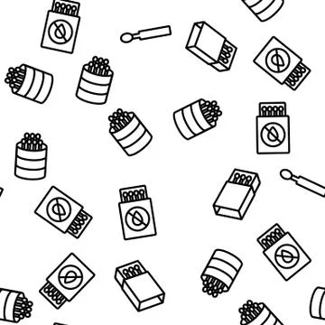Match Burning Fire Vector Seamless Pattern Stock Illustration