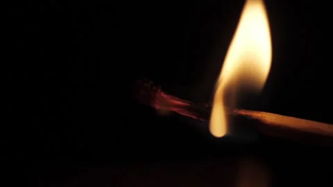 Match burning macro shot slow motion Stock Footage 104886843