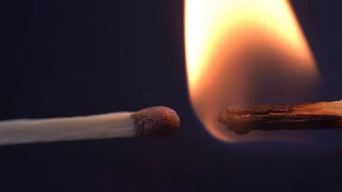 Match burning slow motion video Stock-Footage 129877289
