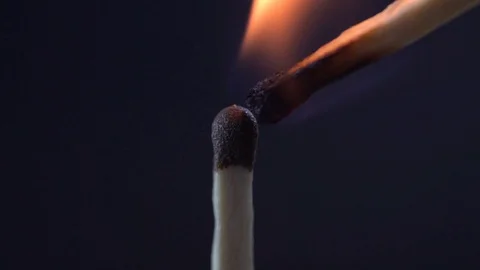 Match burning slow motion video Stock-Footage 129877317
