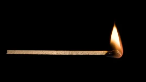 Match Burning Timelapse on a Black Background Stock Footage 86434782