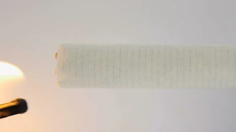 The match burns the cigarette Video stock 88990465