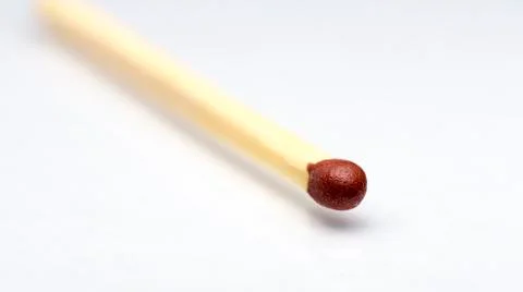 Match Close Up on White Background Foto stock