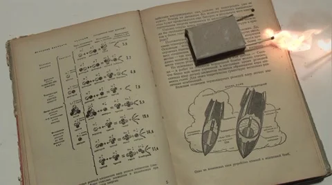 Match comes on the background image of a nuclear bomb Stock Footage 977564