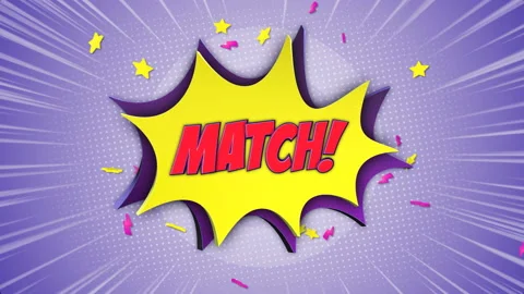 MATCH Comic Text Animation, with Alpha Matte, Loop Stockbeeldmateriaal 157345087