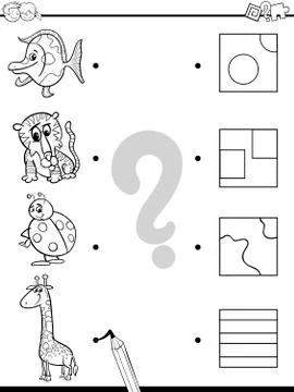 Match elements coloring game 스톡 일러스트