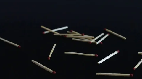 Match falling black background Video stock 74248786