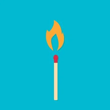 Match with fire. Illustrazione stock