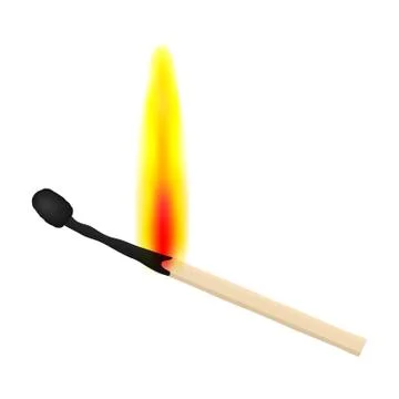 Match on fire Stock Illustration