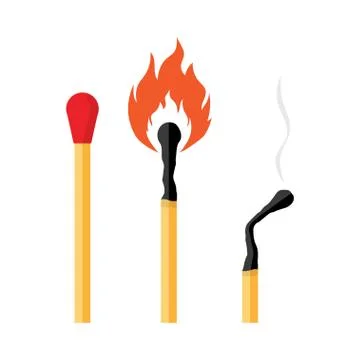 Match on fire Illustrazione stock