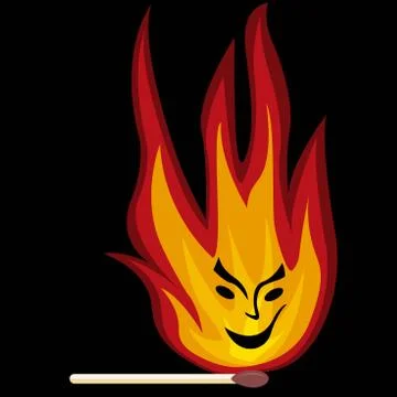 Match with fire Stock Illustration