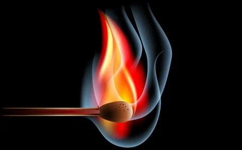 Match on fire Stock Illustration