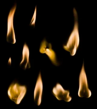 Match fire set Stock Photos