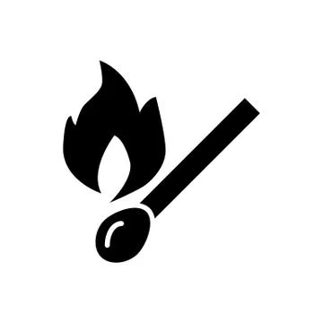 Match, fire sign solid icon. vector illustration isolated on white. glyph style Illustrazione stock